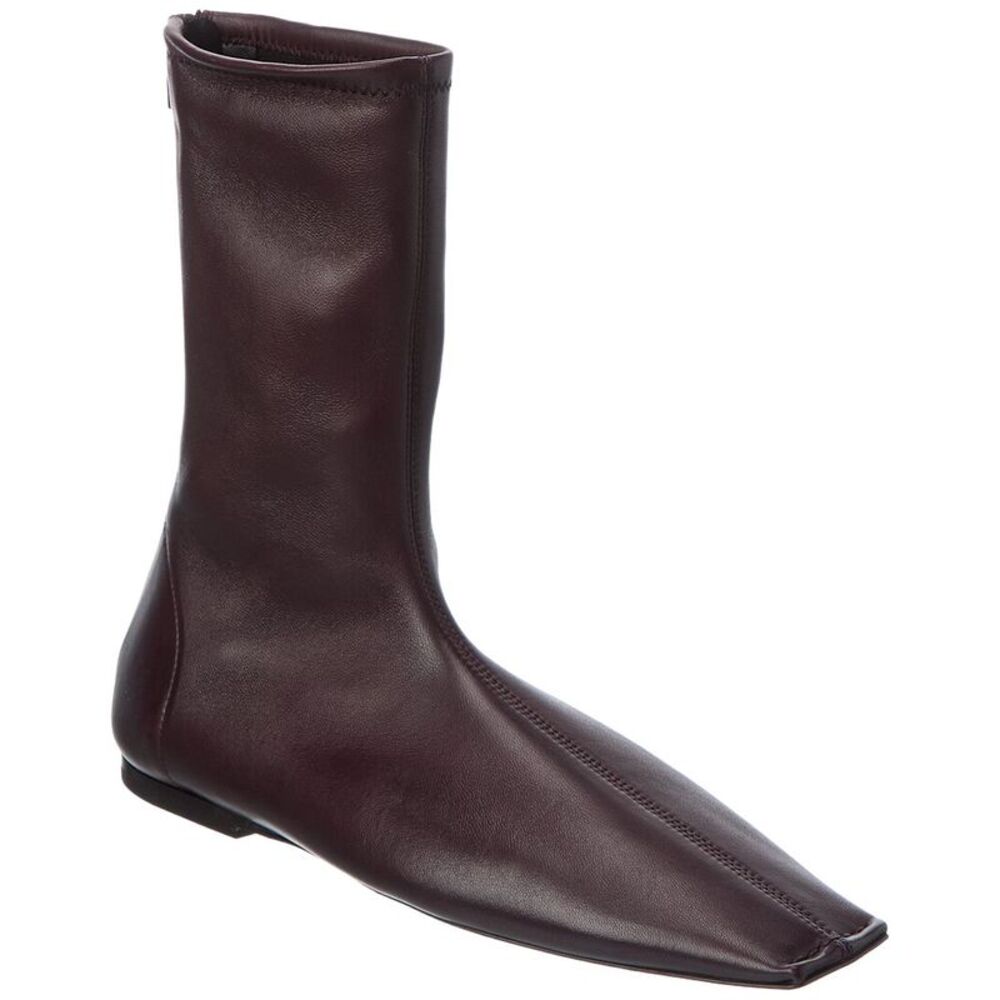 Khaite Marlene Leather Boot, Red